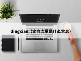 dingxian（定向流量是什么意思）